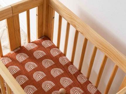 T29034,Babyletto,Rainbow Muslin All-Stages Bassinet Sheet in GOTS Certified Organic Cotton