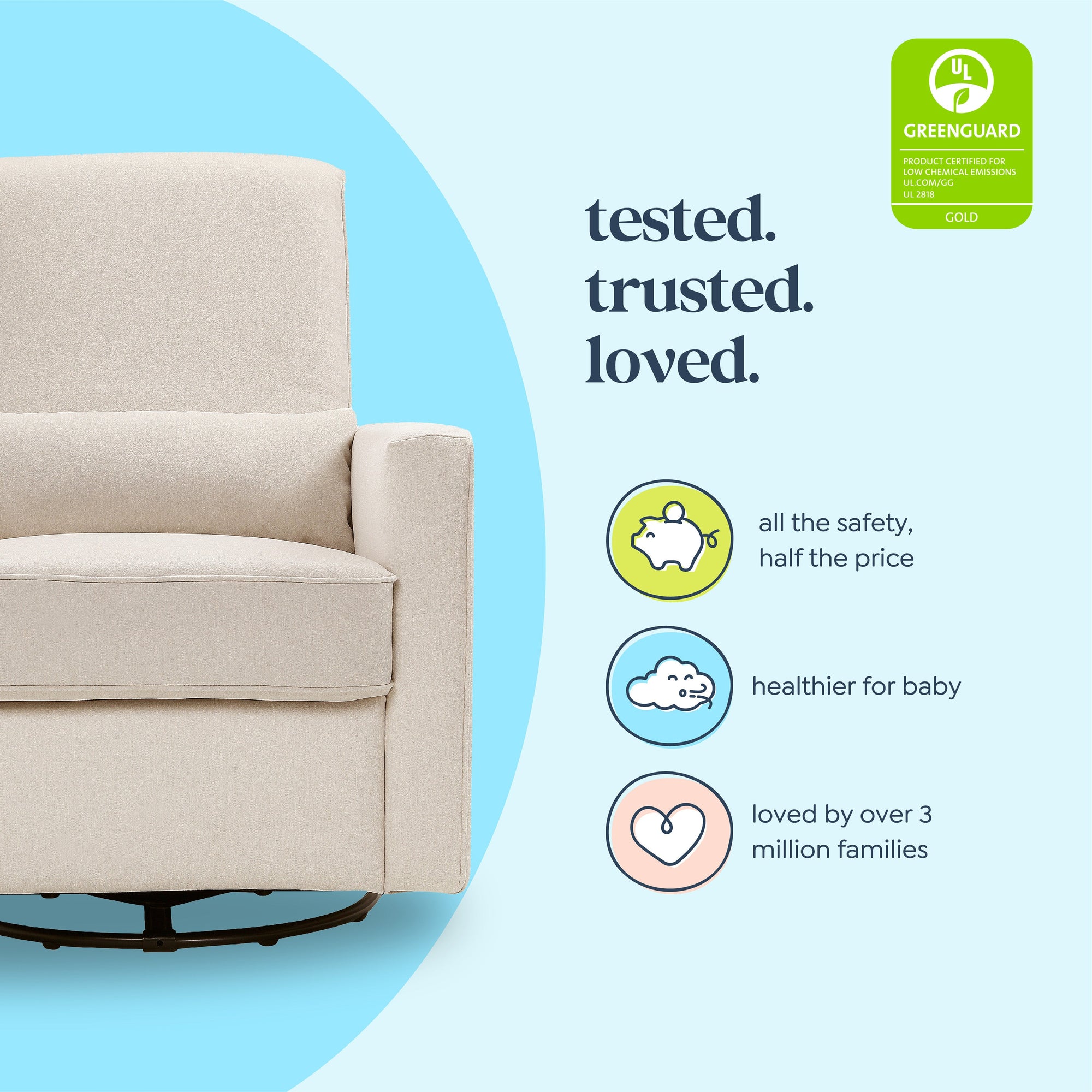 M10887CM,DaVinci,Piper Recliner in Cream Finish w/Cream Piping