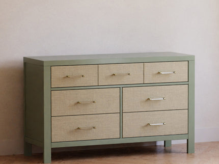 M24816FSPSEW,Namesake,Eloise 7-Drawer Assembled Dresser in French Sage and Performance Sand Eco-Weave
