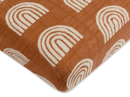 T29036,Babyletto,Rainbow Muslin Mini Crib Sheet in GOTS Certified Organic Cotton