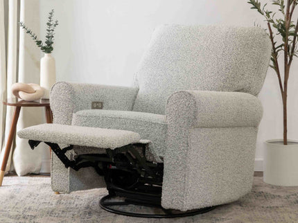 B17787BWB,Monogram by Namesake,Monroe Pillowback Power Recliner in Black White Boucle