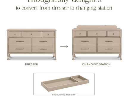 M31416WP,Namesake,Alouette 7-Drawer Assembled Dresser in Washed Pine