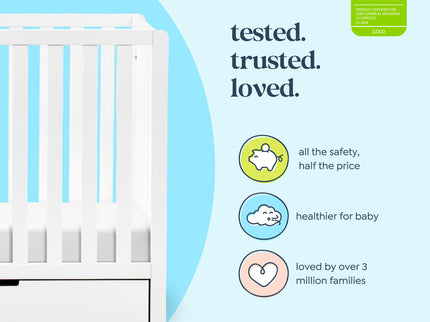 F11981W,Carter's,Colby 4-in-1 Convertible Mini Crib w/ Trundle in White