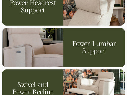 M17182PBEW,Namesake,Willa Pro Power Glider Recliner w/ Power Lumbar in Performance Beach Eco-Weave