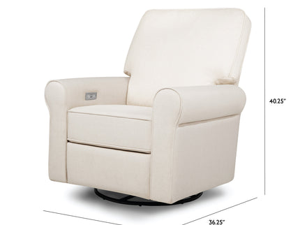 B17787PNET,Monogram by Namesake,Monroe Pillowback Power Recliner in Performance Natural Eco-Twill