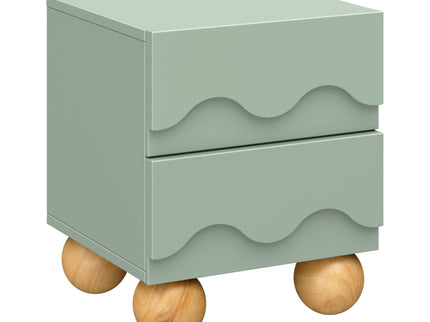 M31160LSHY,Babyletto Kids,Lido Wave Nightstand in Light Sage and Honey