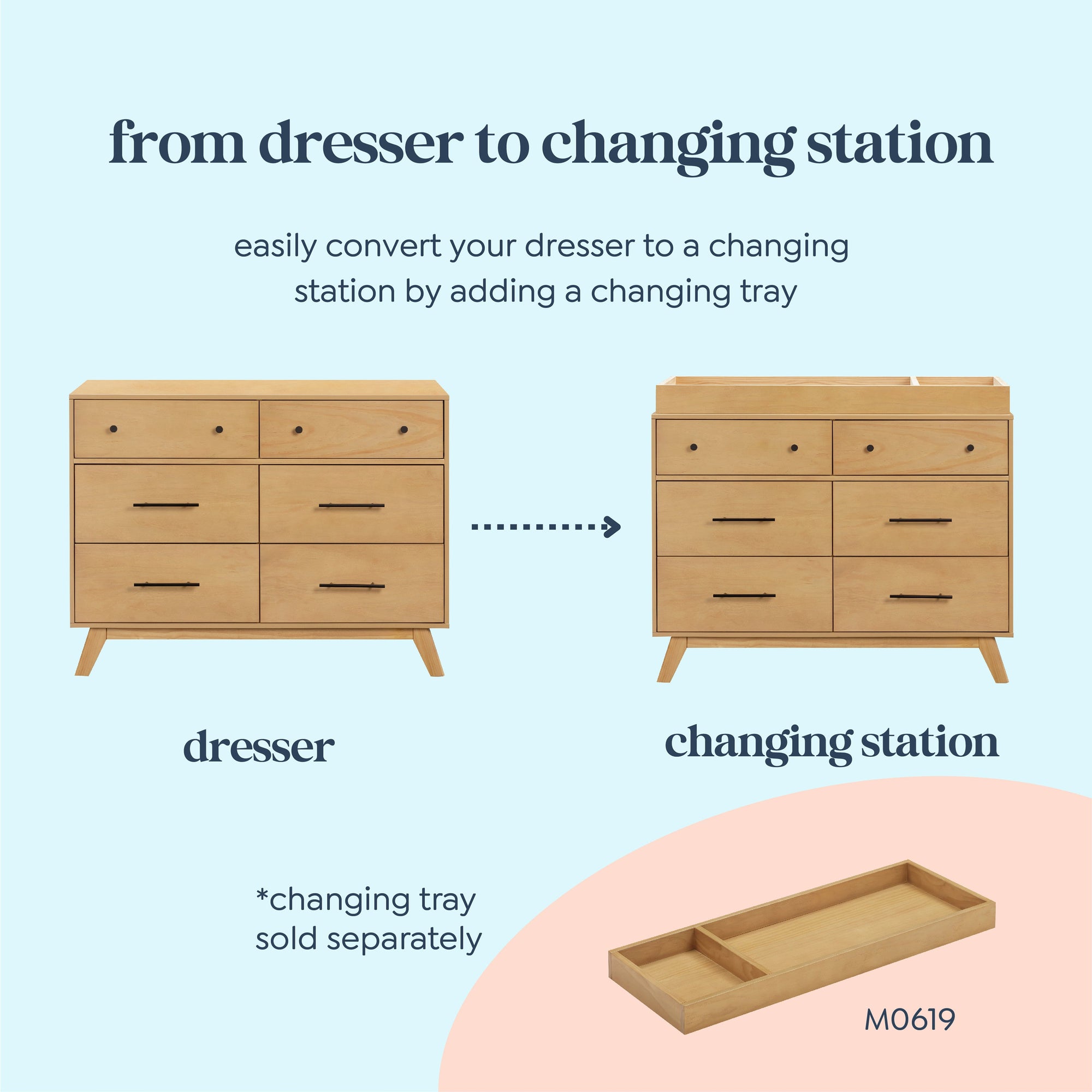 M22526HY,DaVinci,Otto 6-Drawer Dresser in Honey