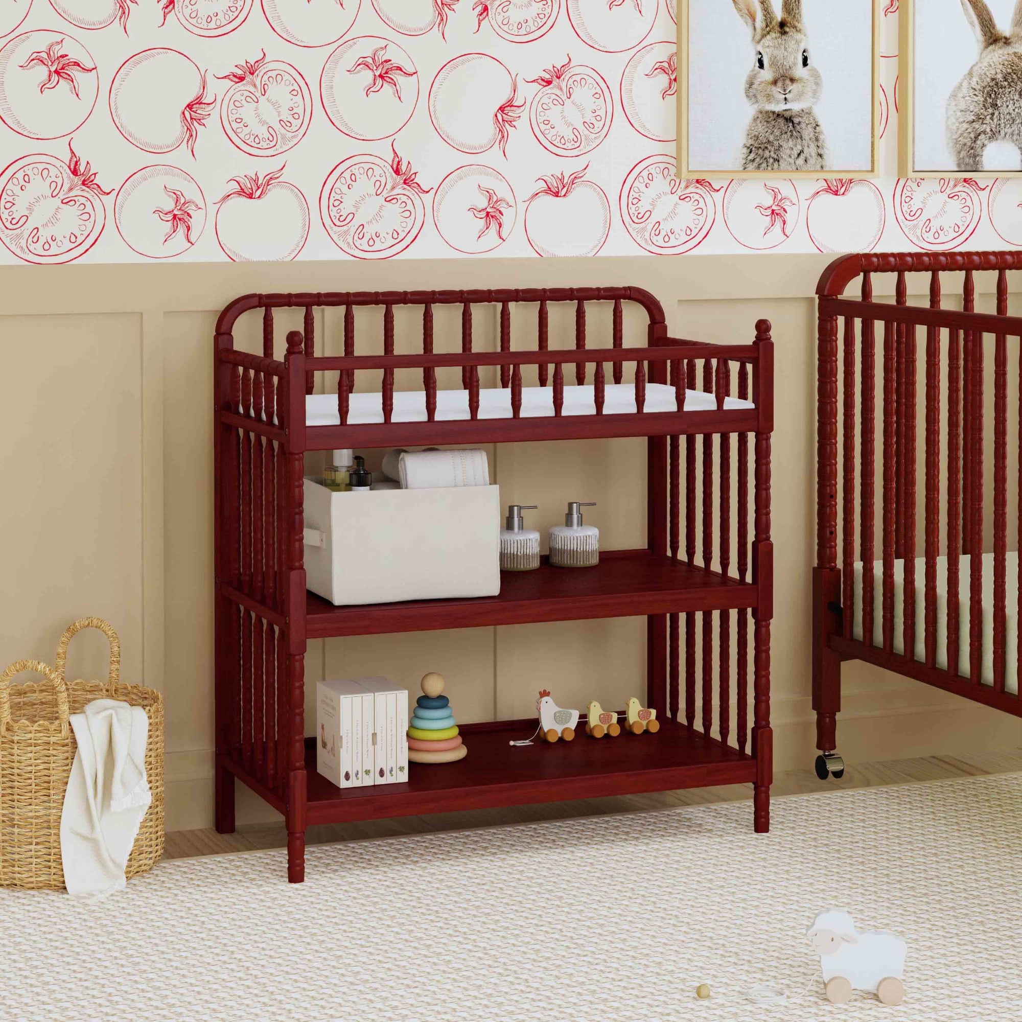 M0302CP,DaVinci,Jenny Lind Changing Table in Rich Cherry Finish