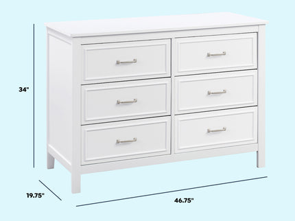 M12826W,DaVinci,Charlie 6-Drawer Double Dresser in White