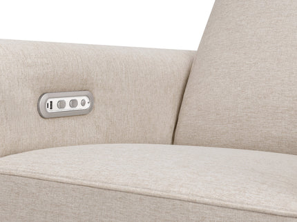 M17186PBEW,Namesake,Willa Plus Power Glider Recliner w/ Power Headrest in Performance Beach Eco-Weave