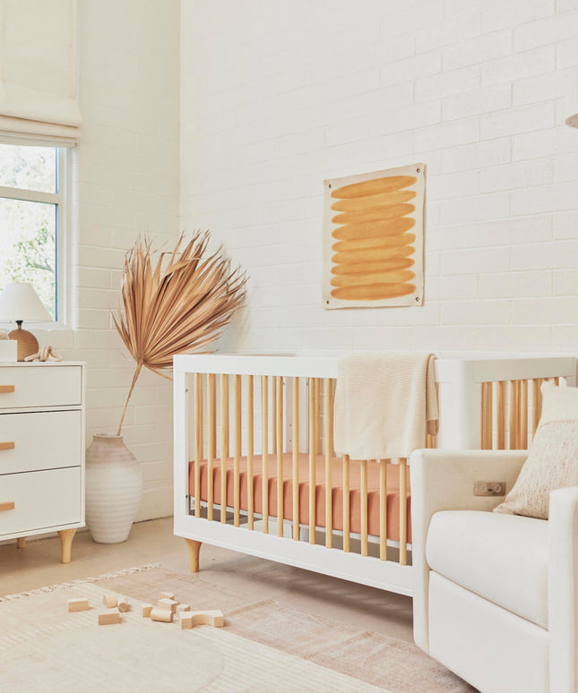 M9001WN,Babyletto,Lolly 3-in-1 Convertible Crib w/Toddler Bed Conversion Kit in White/Natural