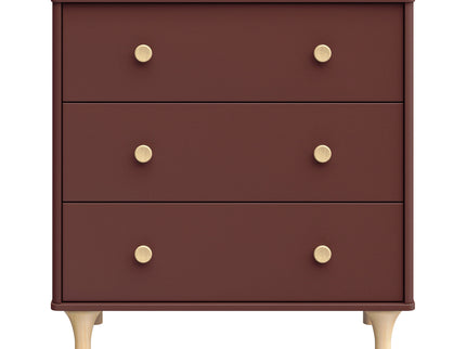 M9023CRN,Babyletto,Lolly 3-Drawer Changer Dresser w/Removable Changing Tray in Crimson/Natural