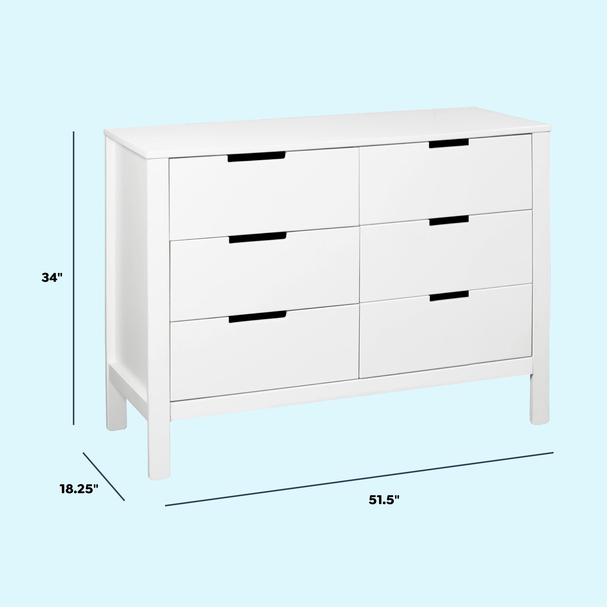 F11926W,Carter's,Colby 6-Drawer Double Dresser in White