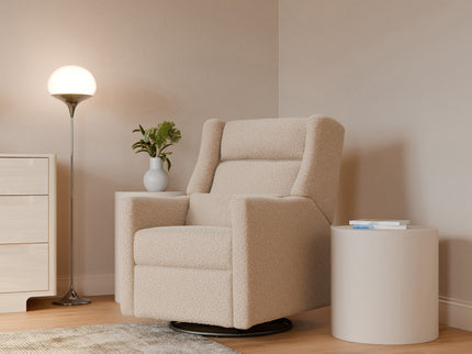 M11286CSG,Babyletto,Kiwi Plus Power Glider Recliner w/ Power Headrest in Chai Shearling