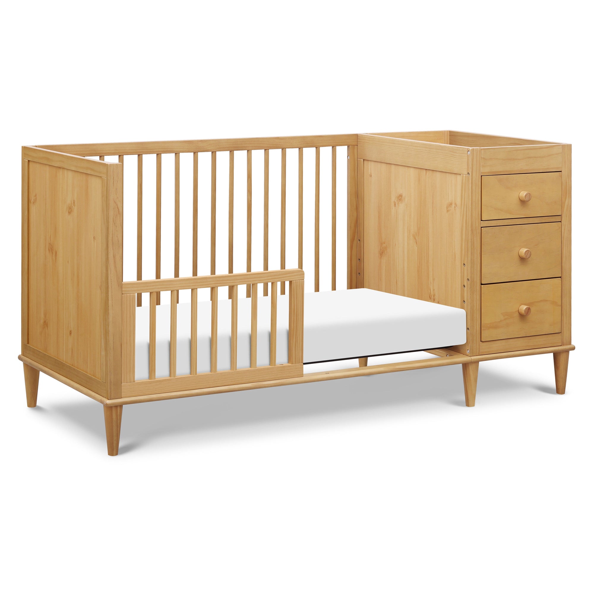 W4991HY,DaVinci,Marley Convertible 3-in-1 Crib and Changer Combo in Honey