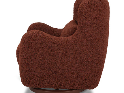 M24187RTRGB,Nursery Works,Solstice Swivel Glider in Rouge Teddy Loop w/Rouge Wood Base