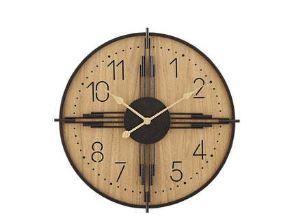 York 23.5" Round Matte Wood Antique Bronze Battery Powered Wall Clock