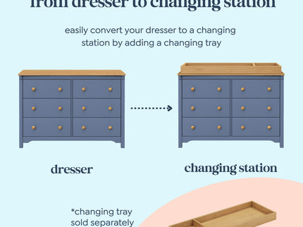 M27226CVBHY,DaVinci,Shea 6-Drawer Dresser in Cove Blue and Honey