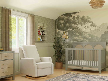 M22286FCSLB,Namesake,Crewe Electronic Swivel Glider Recliner in Fog Chatham Stripe Performance Eco-Weave w/LB