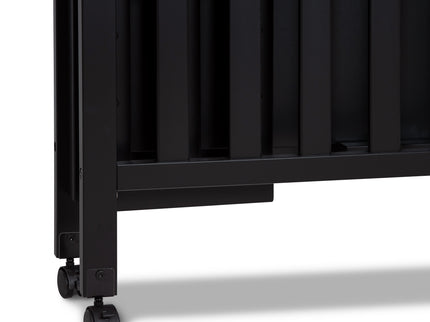 M18198E,DaVinci,Dylan Folding Portable 3-in-1 MiniCrib and TwinBed in Ebony