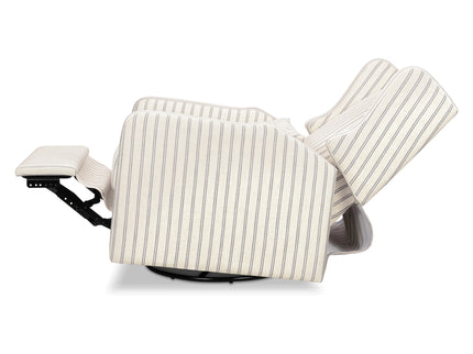 F19587PCDS,Carter's,Arlo Recliner and Swivel Glider in Performance Charcoal Double Stripe Linen