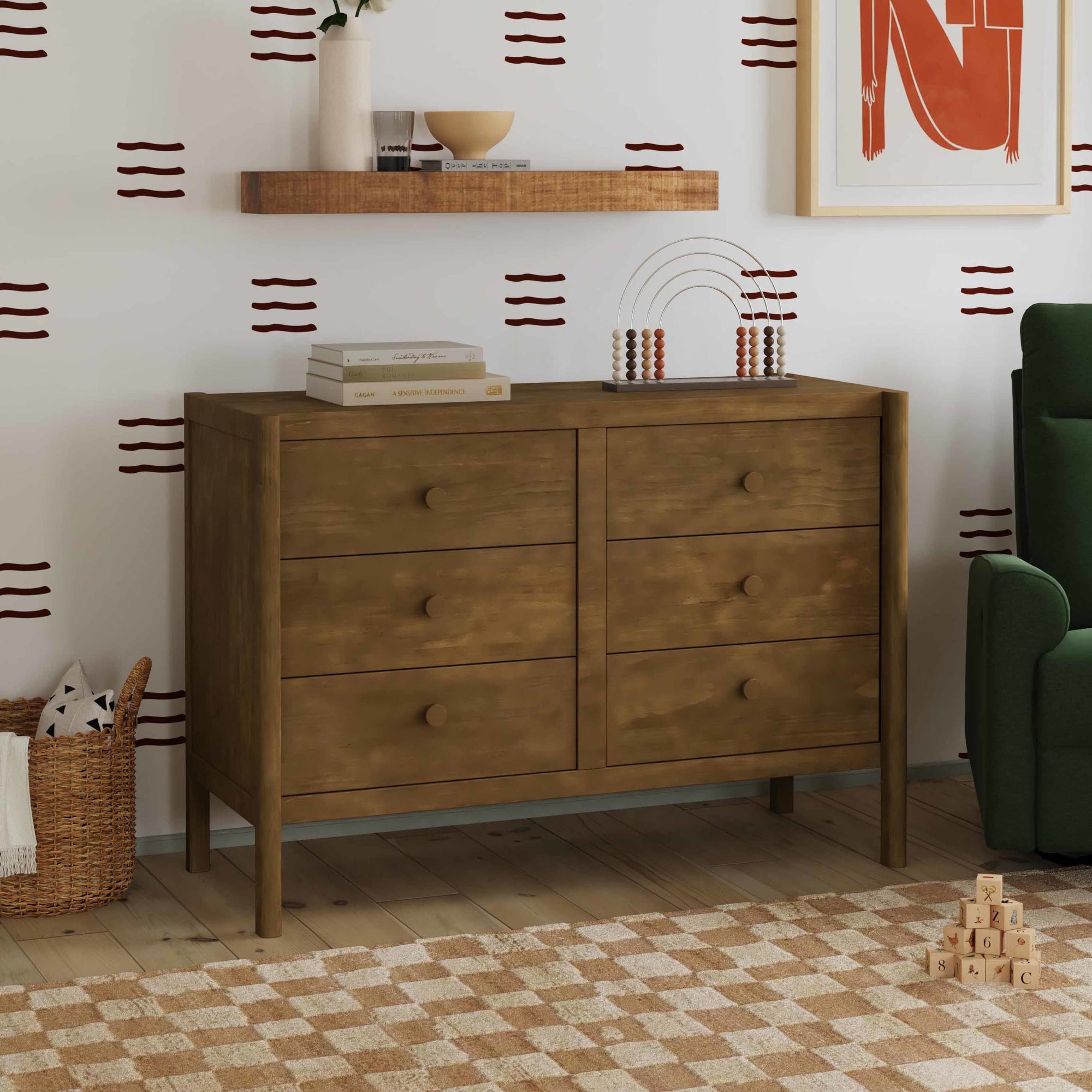 M25126L,DaVinci,Birdie 6-Drawer Dresser in Walnut