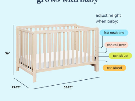F11901NX,Carter's,Colby 4-in-1 Low-profile Convertible Crib in Washed Natural