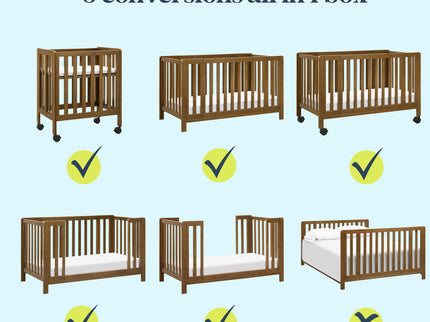 F11980L,Carter's,Colby GROW 6-in-1 Convertible Bassinet to Crib in Walnut