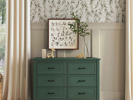 M12826FRGR,DaVinci,Charlie 6-Drawer Double Dresser in Forest Green