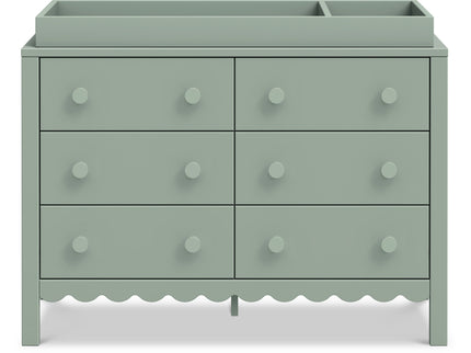 M27826LS,DaVinci,Sammy Scallop 6-Drawer Dresser in Light Sage