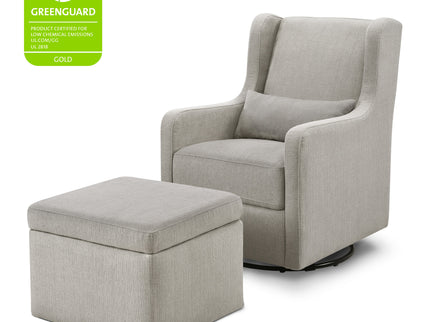 F18787PFTGRY,Carter's,Adrian Swivel Glider with Storage Ottoman in Performance Grey Linen