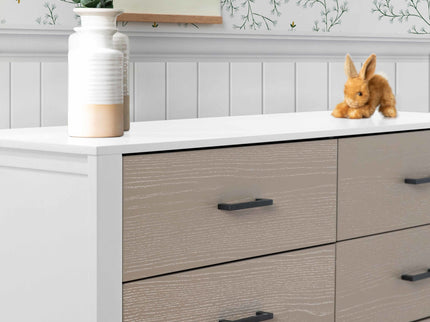 F23226WCWD,Carter's,Radley 6-Drawer Dresser in White & Coastwood