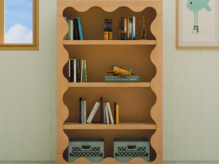M31111HY,Babyletto Kids,Lido Wave Bookcase in Honey
