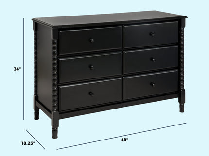 M7326E,DaVinci,Jenny Lind Spindle 6-Drawer Dresser in Ebony