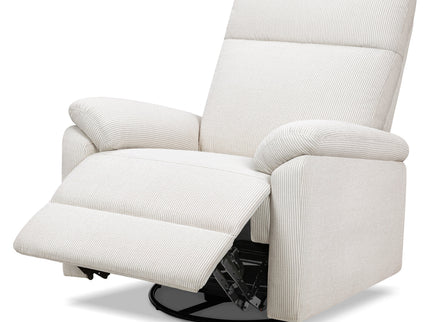 M24387FCS,DaVinci,Suzy Swivel Recliner in Fog Chatham Stripe Performance Eco-Weave