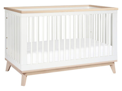 M5801WNX,Babyletto,Scoot 3-in-1 Convertible Crib w/ToddlerBedConversion Kit in White/WashedNatural