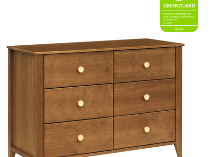 M10326CTN,Babyletto,Sprout 6-Drawer Double Dresser in Chestnut and Natural