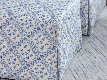 M21785BLT,Namesake,Sarah Flint x Namesake Crawford Gliding Ottoman in Blue Lattice Performance Eco-Weave