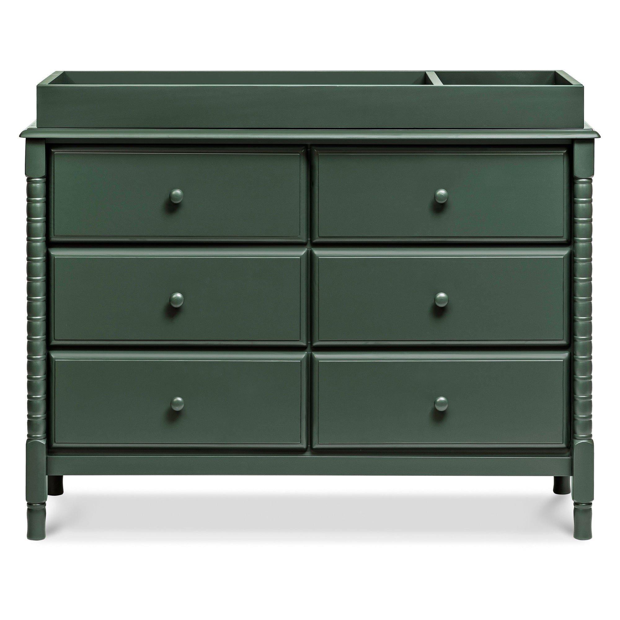 M7326FRGR,DaVinci,Jenny Lind Spindle 6-Drawer Dresser in Forest Green
