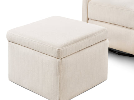 F18787PCM,Carter's,Adrian Swivel Glider with Storage Ottoman in Performance Cream Linen