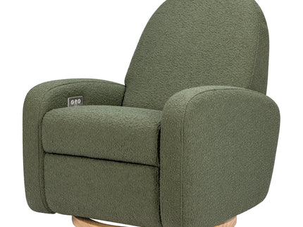 M23188OBLB,Babyletto,Nami Glider Recliner w/ Electronic Control and USB in Olive Boucle w/Light Wood Base