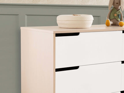 M4216NXW,Babyletto,Hudson 6-Drawer Double Dresser  Assembled in Washed Natural and White