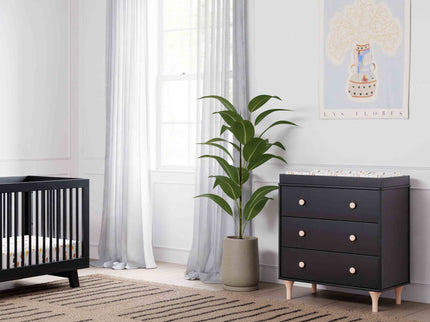 M9023BNX,Babyletto,Lolly 3-Drawer Changer Dresser w/Removable Changing Tray in Black/Washed Natural