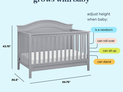 M12801G,DaVinci,Charlie 4-in-1 Convertible Crib in Grey