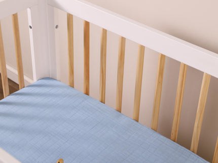 T29636DP,Babyletto,Dewdrop Muslin Mini Crib Sheet in GOTS Certified Organic Cotton