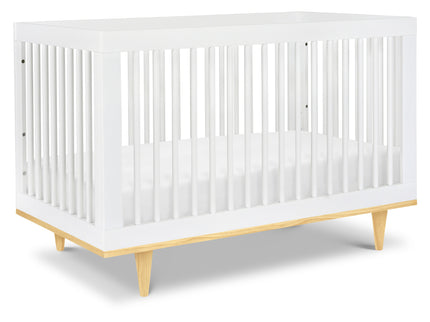 W4901WN,DaVinci,Marley 3-In-1 Convertible Crib in White Finish and Natural Legs