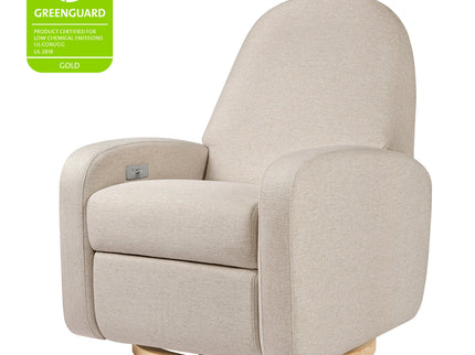 M23188PBEWLB,Babyletto,Nami Glider Recliner w/ Electronic Control and USB in Performance Beach Eco-Weave w/ Light Wood Base