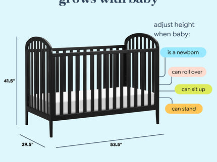 M23901E,DaVinci,Beau 3-in-1 Convertible Crib in Ebony