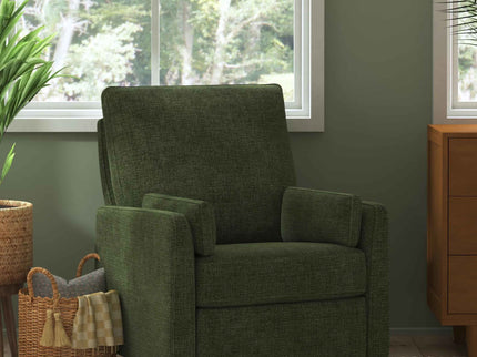 F24687PFGL,Carter's,Ethan Swivel Recliner in Performance Forest Green Linen