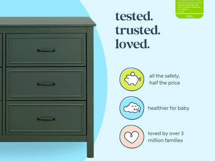 M12826FRGR,DaVinci,Charlie 6-Drawer Double Dresser in Forest Green